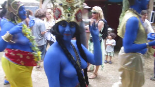 4. Blue People at Festival