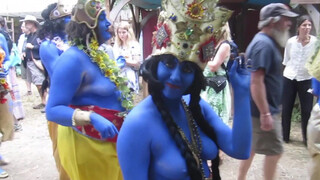 5. Blue People at Festival