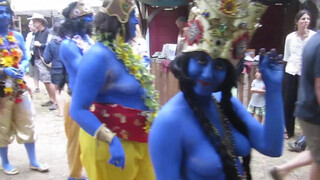 2. Blue People at Festival