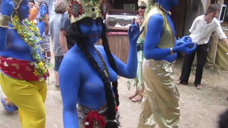 3. Blue People at Festival