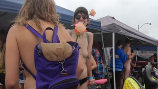 7. Poses with Roses. LA World Naked Bike Ride.