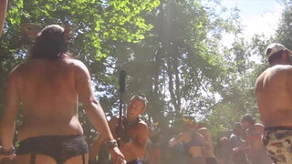 5. Woodland Queen Fairy Nymph Dances Topless with Hula Hoop at the Hippy Drum Circle-oc1