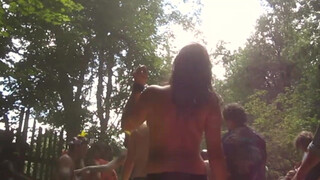 9. Woodland Queen Fairy Nymph Dances Topless with Hula Hoop at the Hippy Drum Circle-oc1