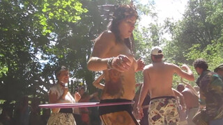 2. Woodland Queen Fairy Nymph Dances Topless with Hula Hoop at the Hippy Drum Circle-oc1