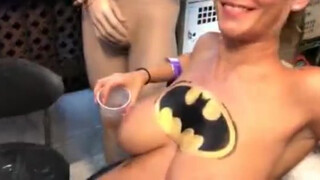 4. Superheroine bat woman body paint