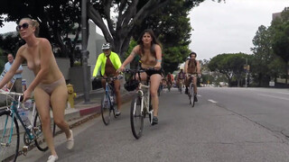 10. Shifting gears. Handlebar tits. A topless ride through downtown LA. World naked bike ride.