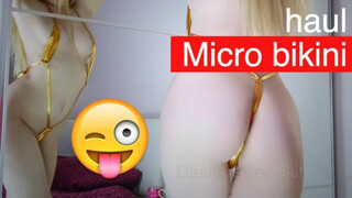 Hot microbikini try on haul. Amazing micro bikini haul review. Yellow mini bikini haul review