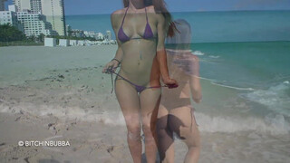 10. Micro Bikini Try On Haul On A PUBLIC Beach!