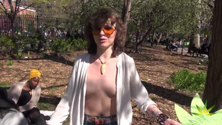 2. Free-nippled Hippie Chick Brings Message of Love to NYC by Cannabis Frontier