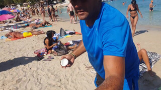 5. Fresh cutted coconut on the beach – Ibiza