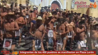 5. Integrantes de los 400 pueblos se manifiestan en Plaza Lerdo