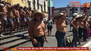 6. Integrantes de los 400 pueblos se manifiestan en Plaza Lerdo