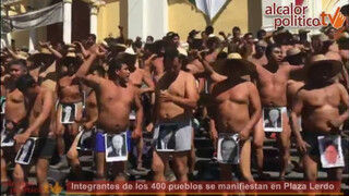 Integrantes de los 400 pueblos se manifiestan en Plaza Lerdo