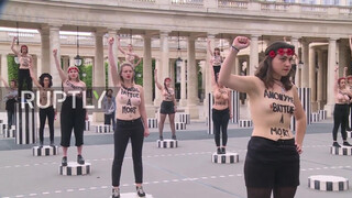 4. France: Topless FEMEN activists protest violence against women in Paris *EXPLICIT*