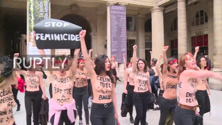 7. France: Topless FEMEN activists protest violence against women in Paris *EXPLICIT*