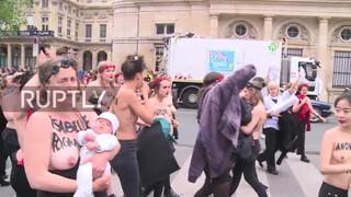 8. France: Topless FEMEN activists protest violence against women in Paris *EXPLICIT*