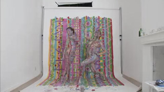 9. Happy Birthday Mel. Stop Motion body painting performance art by Bibby, Kim Krumble and the Rhino