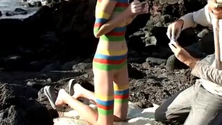 1. body painting. ivana – rainbow stripes. photo shoot 211