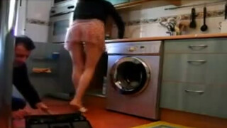 7. Woman flashing and teasing a innocent plumber