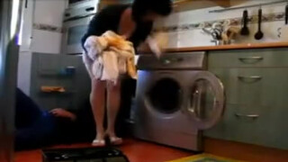 10. Woman flashing and teasing a innocent plumber