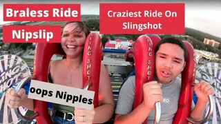 Crazy Slingshot Ride Goes Wrong – Nip-slip – Bra-less Ride – Beautiful Nipples – Amateur Unlimited