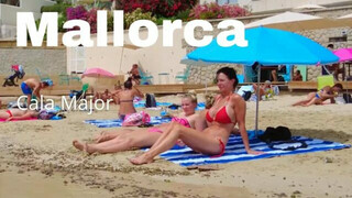 Beach walk, Cala Major Beach,  Palma de Mallorca, Spain August 2021