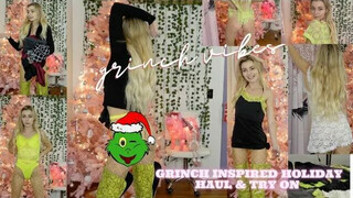 GRINCH inspired holiday outfit haul & try on