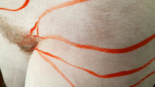 7. Nude artist bodypainting herself – Zebra Remastered – 18+ nude art – New and longer scenes!