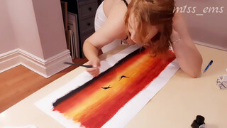 8. (18+) art – sunset & cranes