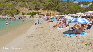 4. IBIZA Spain July 2021, Cala Vedella Beach Walk 4K // Best Beaches 2021