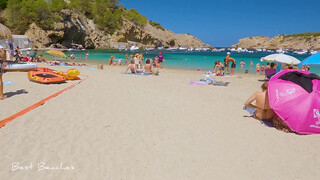 2. IBIZA Spain July 2021, Cala Vedella Beach Walk 4K // Best Beaches 2021