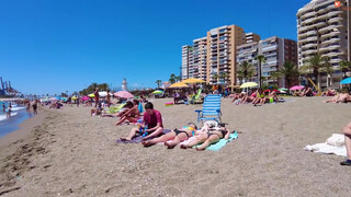 6. Malaga Spain Beach Walk in June 2021 [4K]