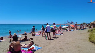 3. Malaga Spain Beach Walk in June 2021 [4K]