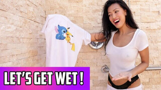 Wet T-Shirt Try On – Which T-Shirt Soaks Up The Most Water?