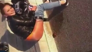 5. Biker girl shit on the street