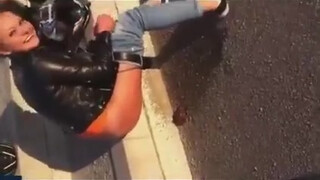 6. Biker girl shit on the street