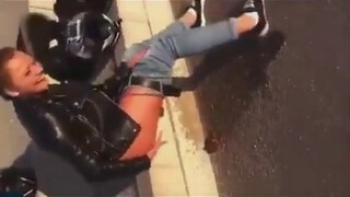 7. Biker girl shit on the street