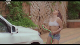 3. Nipple Show car wash big boobs transparent Sherlyn Chopra Poonam pandey Aabha Paul hot video