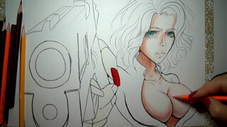 4. Scarlett Johansson (Black Widow) – Drawing Anime Style with pencil