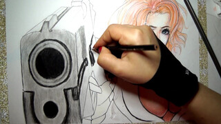 7. Scarlett Johansson (Black Widow) – Drawing Anime Style with pencil