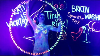 1. Neon Body Paint Hula Hoop Dance