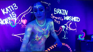 2. Neon Body Paint Hula Hoop Dance