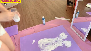 6. DIY canvas body printing | Naked Body Painting Vlog