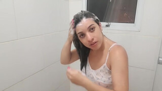 6. Parte 3 lavando meu cabelo no chuveiro