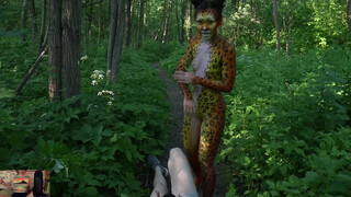 2. Nude Body Paint Art – Leopard Photo Shoot Backstage BodyArt