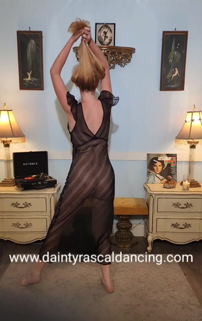 Dainty Rascal Dancing In Sheer Vintage Black Dresses And Lingerie Try