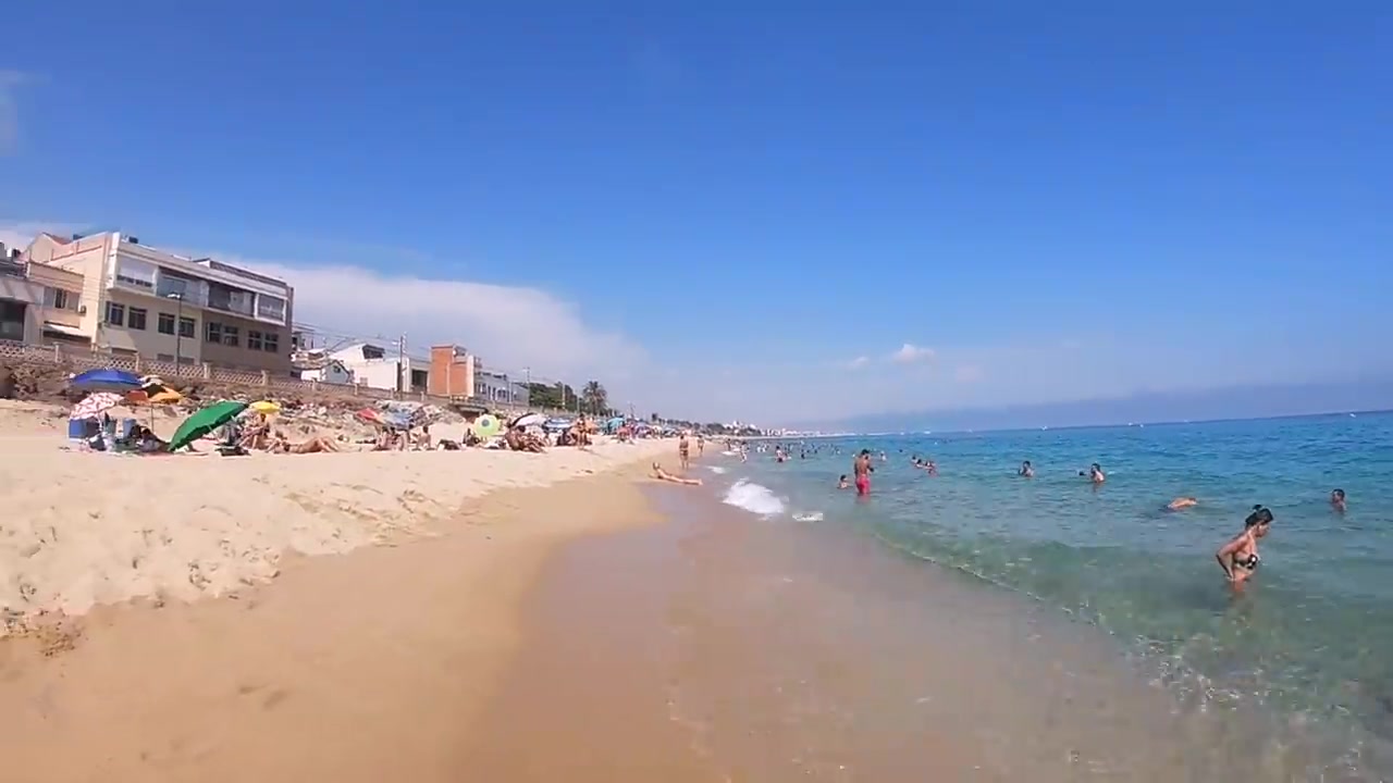 Barcelona Beach Walk August At Platja De Les Roques To Platja De