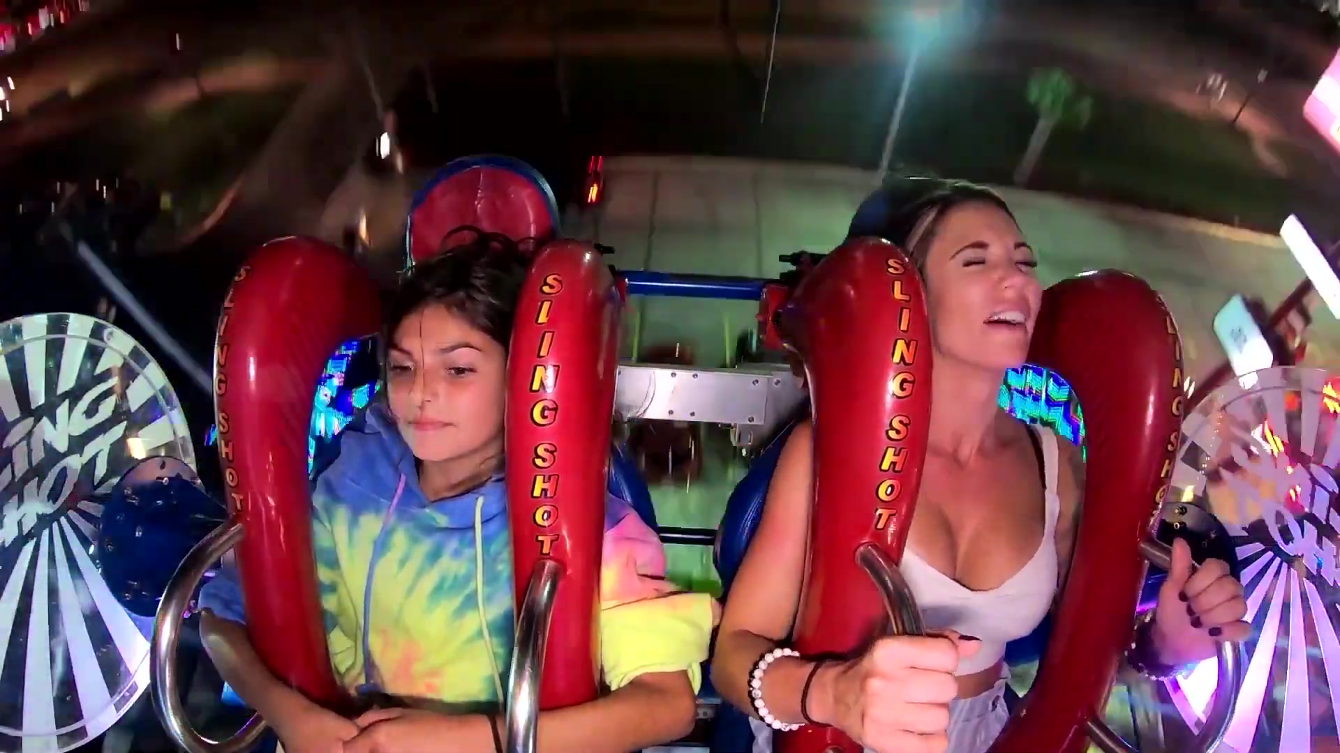 Bare-boobed fun: the best of the sling shot ride